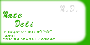 mate deli business card